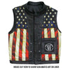 Hot Leathers VSM1056 Men's Black 'Vintage USA Flag' Conceal and Carry Leather Vest