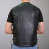 Hot Leathers VSM1064 Men's Black 'Viking Warrior' Conceal and Carry Side Lace Leather Vest