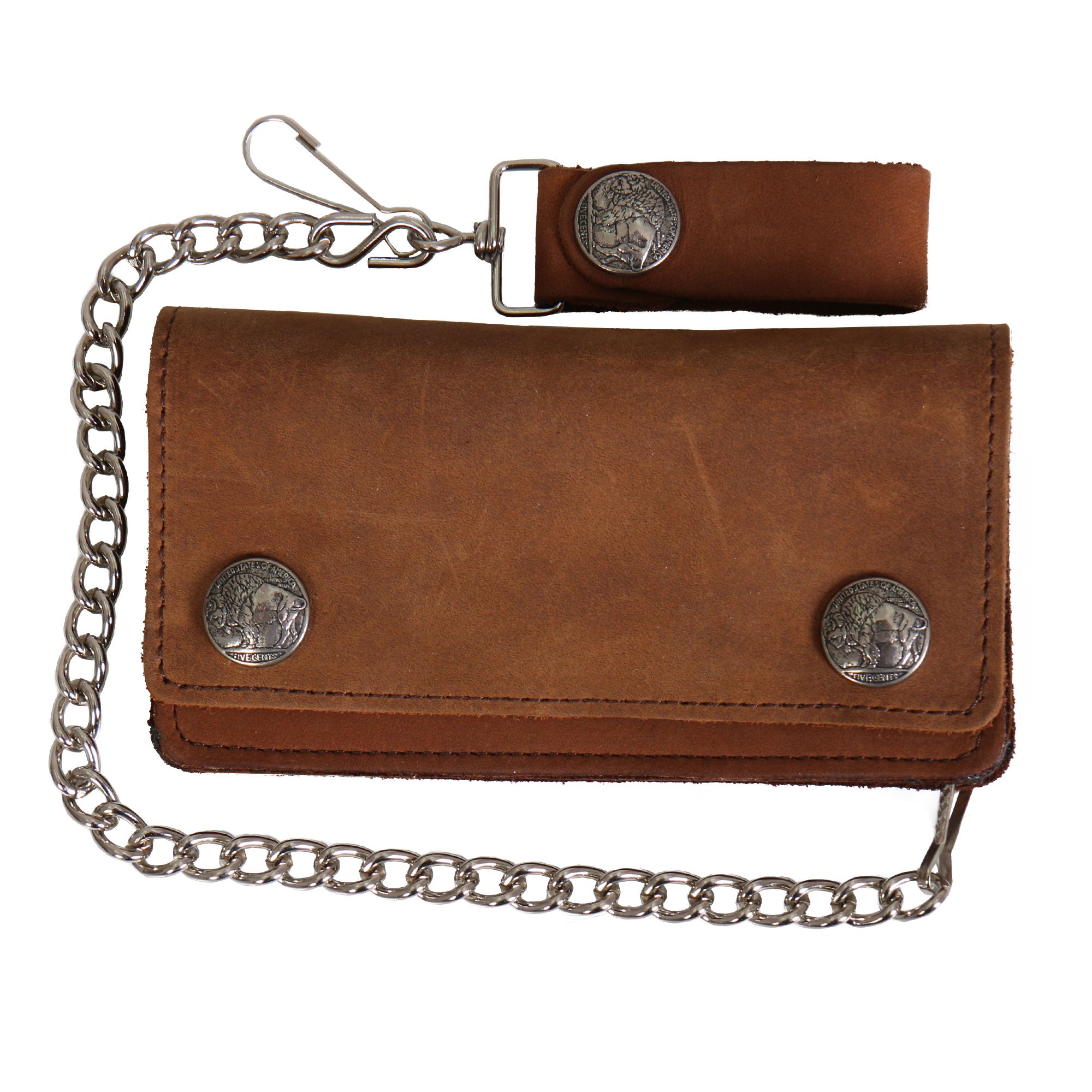 Buffalo Leather Bifold Wallet with Coin Pocket