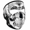 ZanHeadgear WNFM002G Neoprene Face Mask -Glow in the Dark- Black and White Skull Face Design