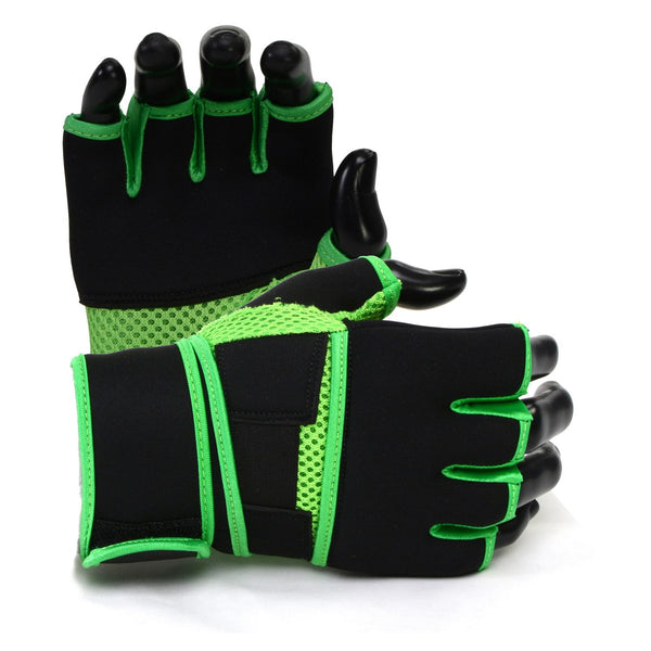 X-Fitness XF3000 Gel Boxing MMA Kickboxing Cross Training Handwrap Gloves-BLK/GREEN