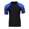 X-Fitness XFM7001 Men's Black and Blue Short Sleeve Compression Rash Guard Athletic Shirt- MMA, BJJ, Wrestling, Cross Training