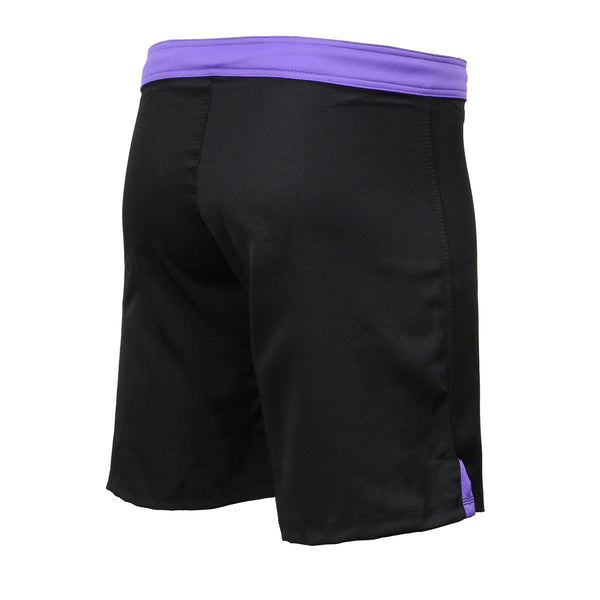 X-Fitness XFM7004 Men's Black and Purple MMA Fight Shorts - BJJ, No Gi, Grappling, Jiu Jitsu Combat