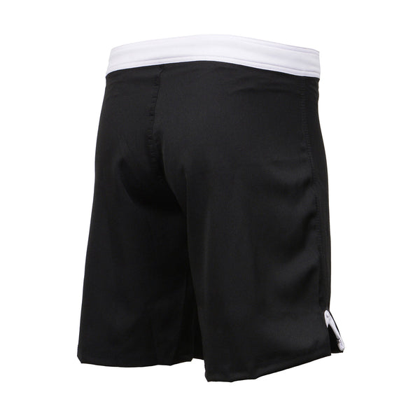 X-Fitness XFM7004 Men's Black and White MMA Fight Shorts - BJJ, No Gi, Grappling, Jiu Jitsu Combat