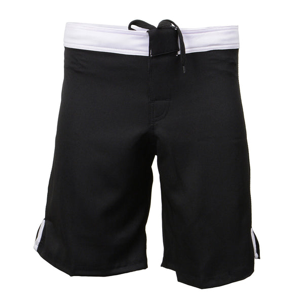 X-Fitness XFM7004 Men's Black and White MMA Fight Shorts - BJJ, No Gi, Grappling, Jiu Jitsu Combat